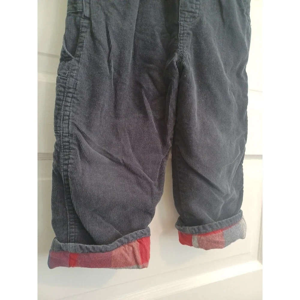 OshKosh B'Gosh VestBak navy corduroy overalls 3T flannel lined classic unisex
